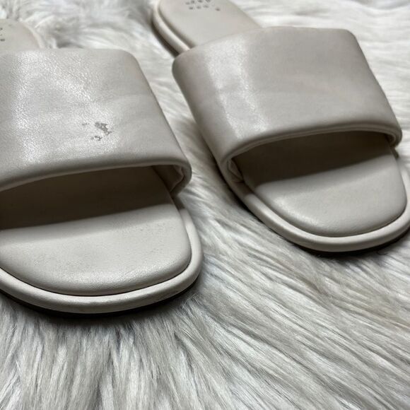 a new day faux leather flat slides white size 9 - Picture 4 of 5